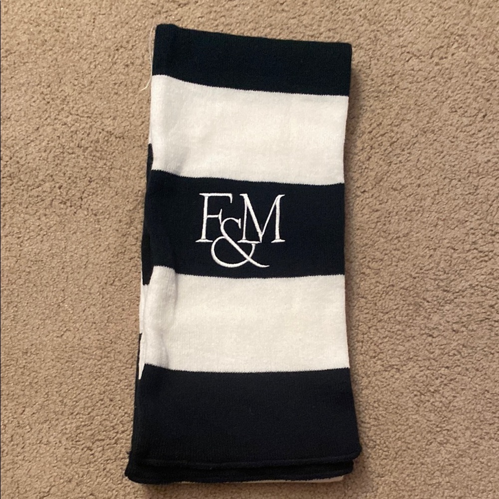 Thick Black and White Striped Scarf Franklin and Marshall University